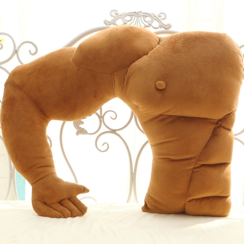 创意男朋友手臂造型肌肉男毛绒抱枕靠垫搞笑女生礼物午睡枕头-美咻咻商城