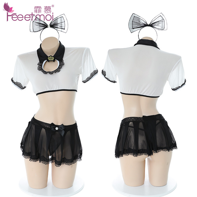 公主甜心透视分体套装 惹火露腰 薄透纱裙-美咻咻商城