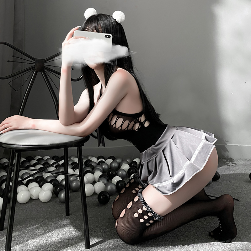 娇俏学院风网衣裙套装 制服诱惑 软萌学妹-美咻咻商城