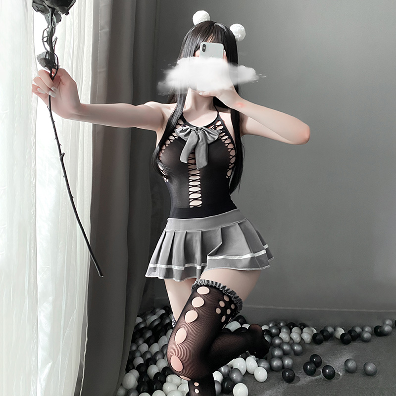 娇俏学院风网衣裙套装 制服诱惑 软萌学妹-美咻咻商城