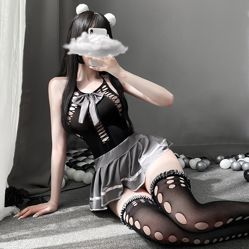 娇俏学院风网衣裙套装 制服诱惑 软萌学妹-美咻咻商城