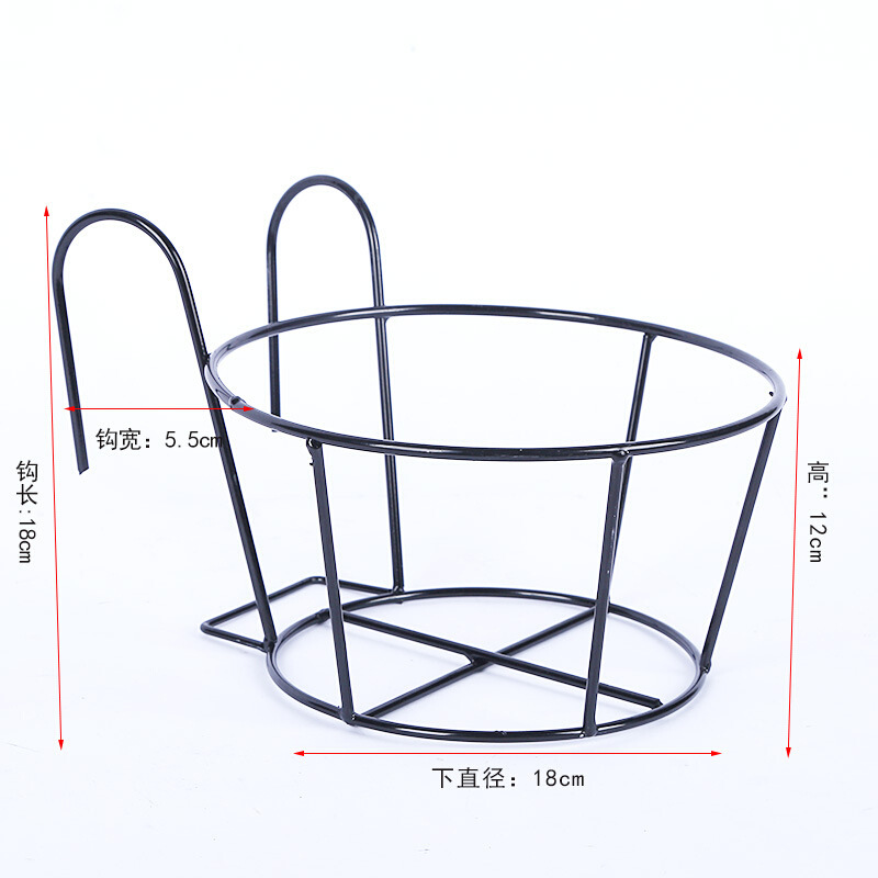阳台花架铁艺栏杆悬挂式花盆挂架铁线款-美咻咻商城