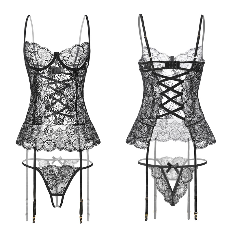 法式蕾丝钢圈束身马甲 唯美浪漫-美咻咻商城