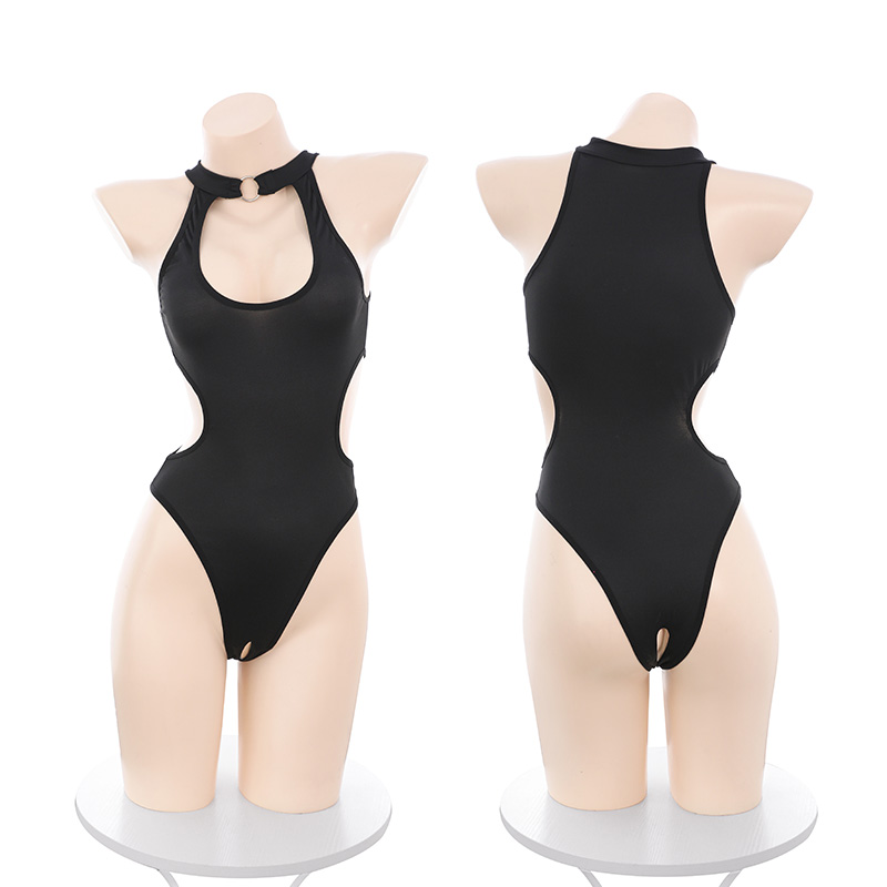 镂空露腰开裆连体比基尼 正反两穿 性感露胸-美咻咻商城