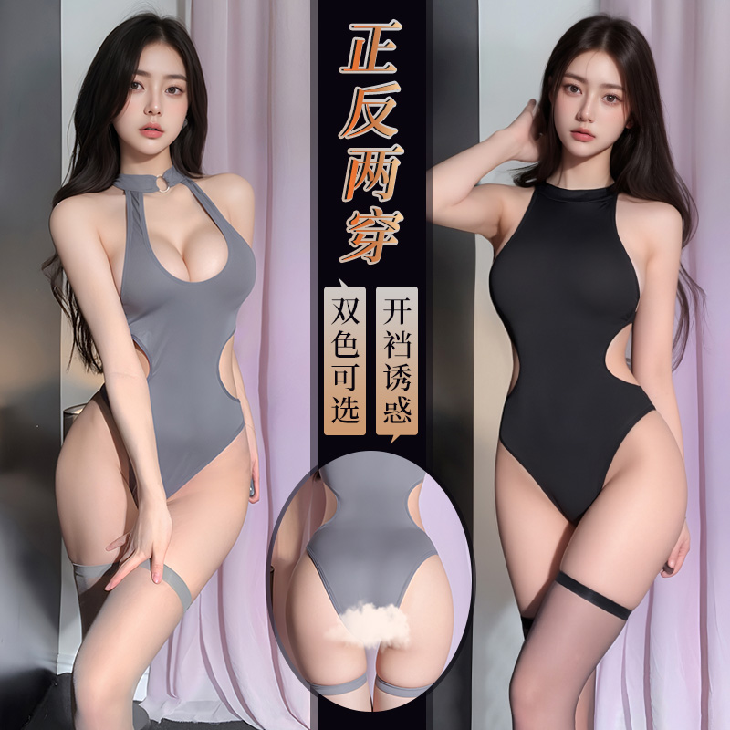 镂空露腰开裆连体比基尼 正反两穿 性感露胸-美咻咻商城