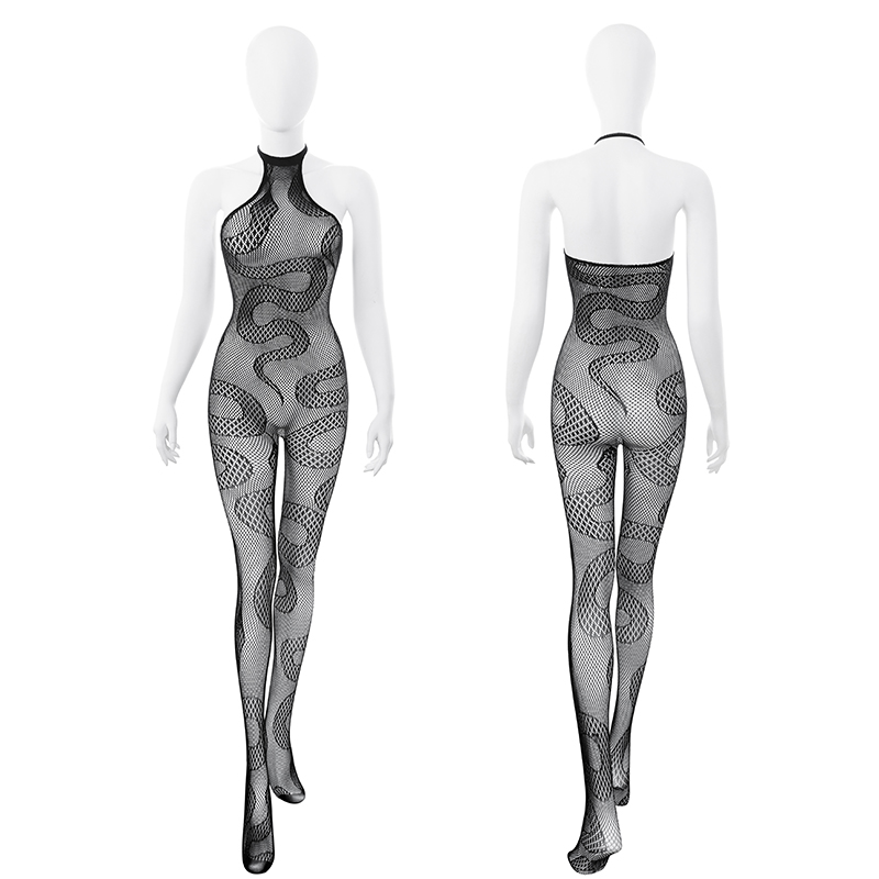 蛇来运转提花连身网袜 调情可撕 凸现性感曲线-美咻咻商城