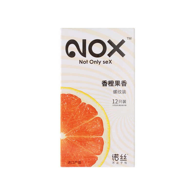 诺丝 螺纹G点刺激天然乳胶香橙味12只装-美咻咻情趣用品商城