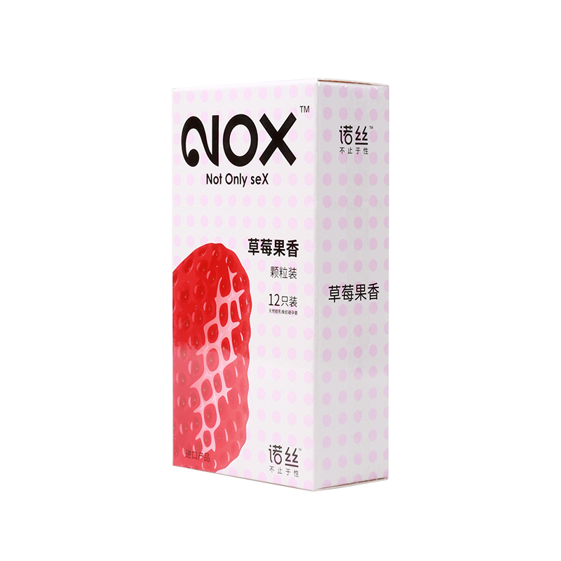 诺丝 颗粒刺激天然胶乳草莓味12只装-美咻咻商城